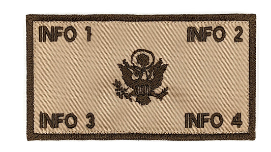 Army-Style Custom Flak Patch – 2.25x4 Tan Twill Tactical Patch with Brown Embroidery and Velcro Backing